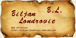 Biljan Londrović vizit kartica